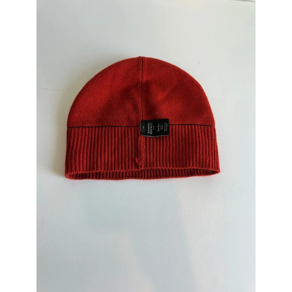 Banana Republic Reversible Beanie Hat Brown‎ Red Ribbed Knit One Size